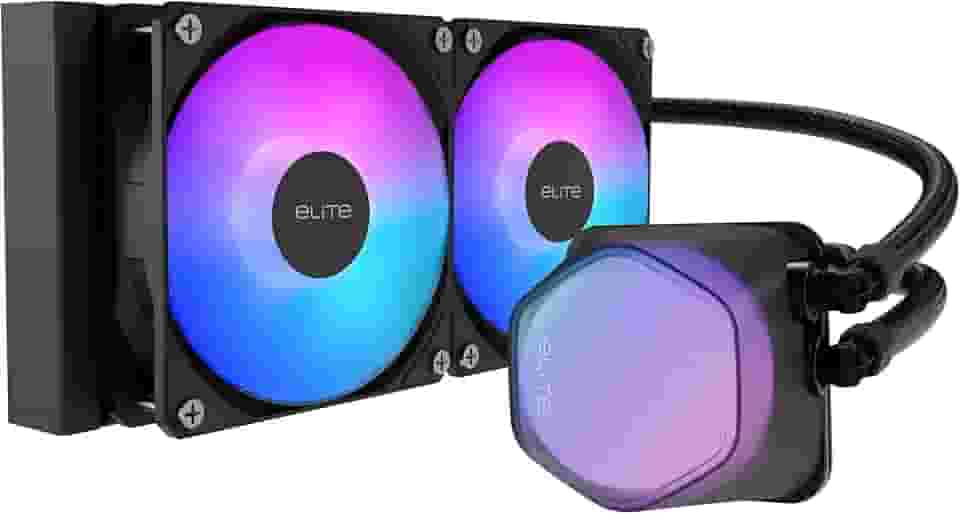 Cooler Master Cooler líquido de CPU MasterLiquid ML240 Illusion Close-Loop AIO, cúpula translúcida, bomba de câmara dupla de 3ª geração, radiador 240, halo duplo MF120 para AMD Ryzen/Intel 1200/1151