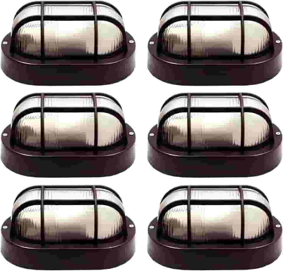 Kit 6 Arandelas Tartaruga Luminária Externa E27 (preto)