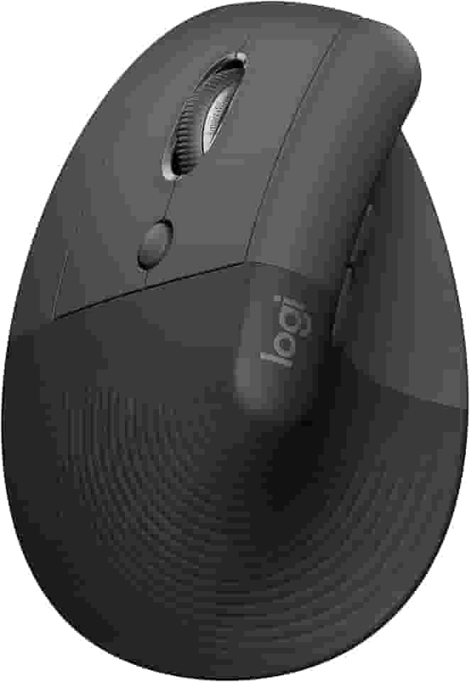 Mouse Sem Fio Logitech Lift Left Vertical com Design Canhoto e Ergonômico para Redução de Tensão Muscular, Cliques Silenciosos, Conexão Bluetooth ou USB Logi Bolt, Windows/macOS/iPadOS - Grafite