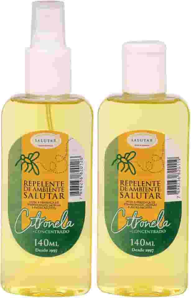 Kit Repelente de Citronela Natural Salutar, longa duração para Ambiente Moscas, Mosquitos, Pernilongos, Borrachudo