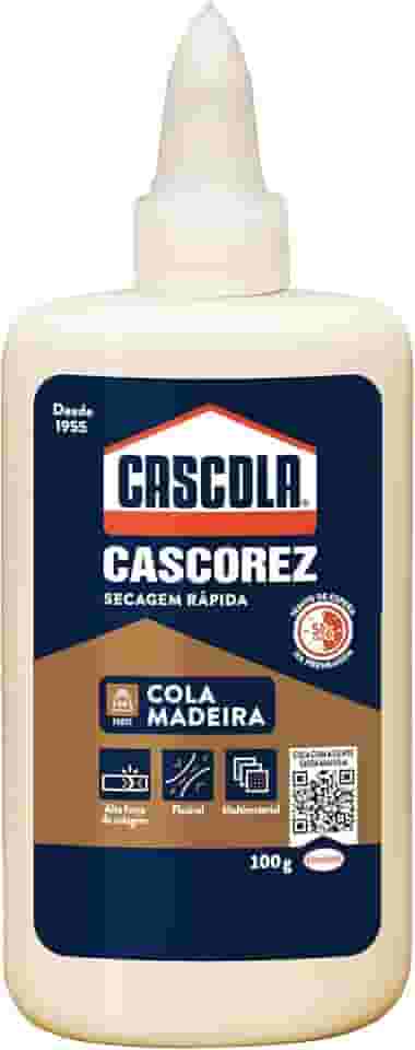 Cascola Cascorez Cola Madeira, Cola de madeira de Alta Resistência, Cola PVA Excelente Flexibilidade, Cola Cascorez Pronto Para Uso, 1x100g