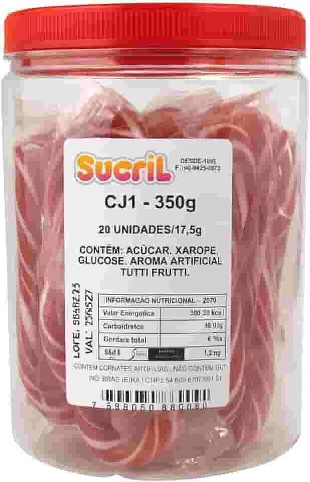 Pirulito de Bengala Comestivel Sabor Tutti Frutti Natal com Listras Vermelhas e Brancas Pote com aprox. 20 unidades 350g - bengala natalina