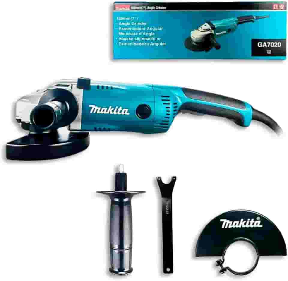 MAKITA Esmerilhadeira Angular GA7020 2200W 180mm 8500RPM c/Alto Torque p/Corte Preciso e Desbaste Rápido em Aço Metal e Concreto p/Uso Industrial 220v