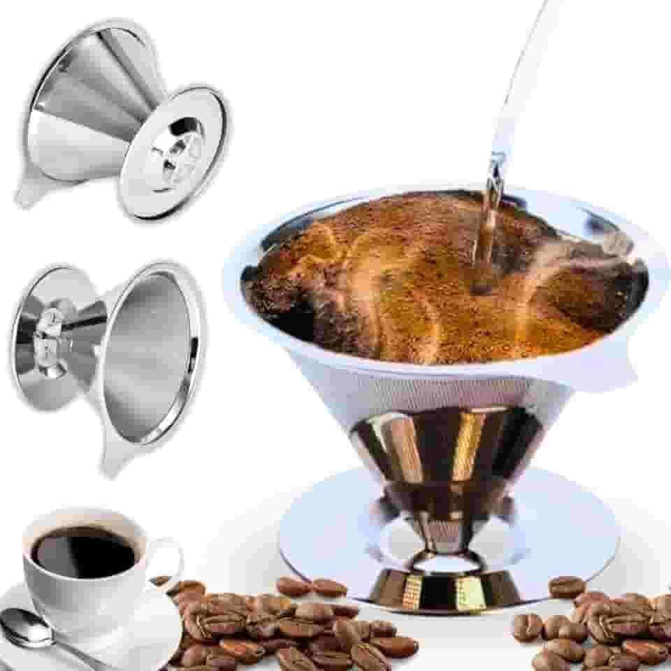 Coador Filtro De Café 102 Inox Peneira Aço Reutilizável Dúravel Sem Uso De Papel Premium