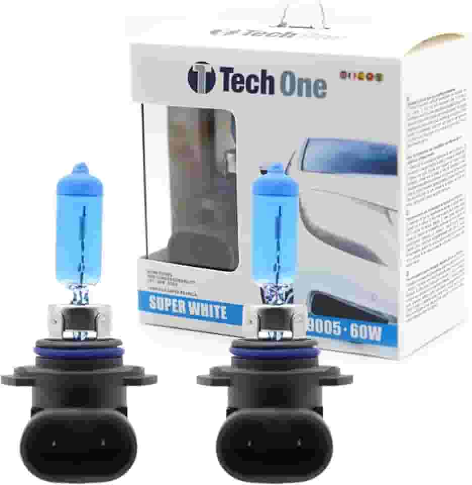 PAR LAMPADAS SUPER BRANCAS 9005 (HB3) 8500K 60W TECH ONE 12V