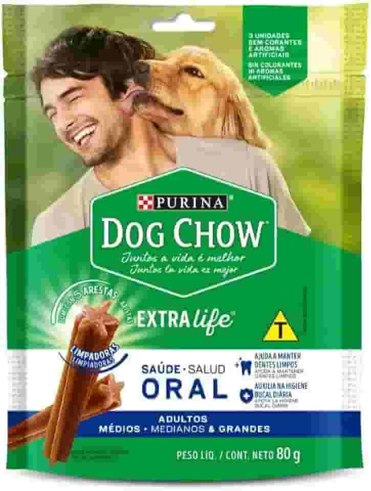 DOG CHOW® Saúde Oral® Petisco para Cães Adultos Médios e Grandes 80g