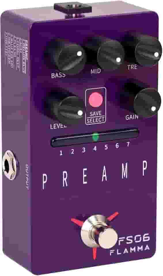 FLAMMA Pedal De Pré-Amplificador Digital Fs06 Com Efeitos Guitarra E Simulação Gabinete Integrado, 7 Modelos Presets Salváveis