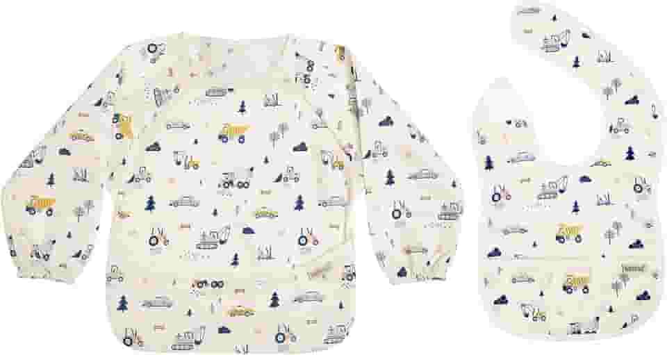 haakaa Conjunto de babador de bebê impermeável, à prova de bagunça de manga comprida e babador leve para comer, babador de alimentação infantil para desmame de bebês, lavável na máquina para 6 a 24