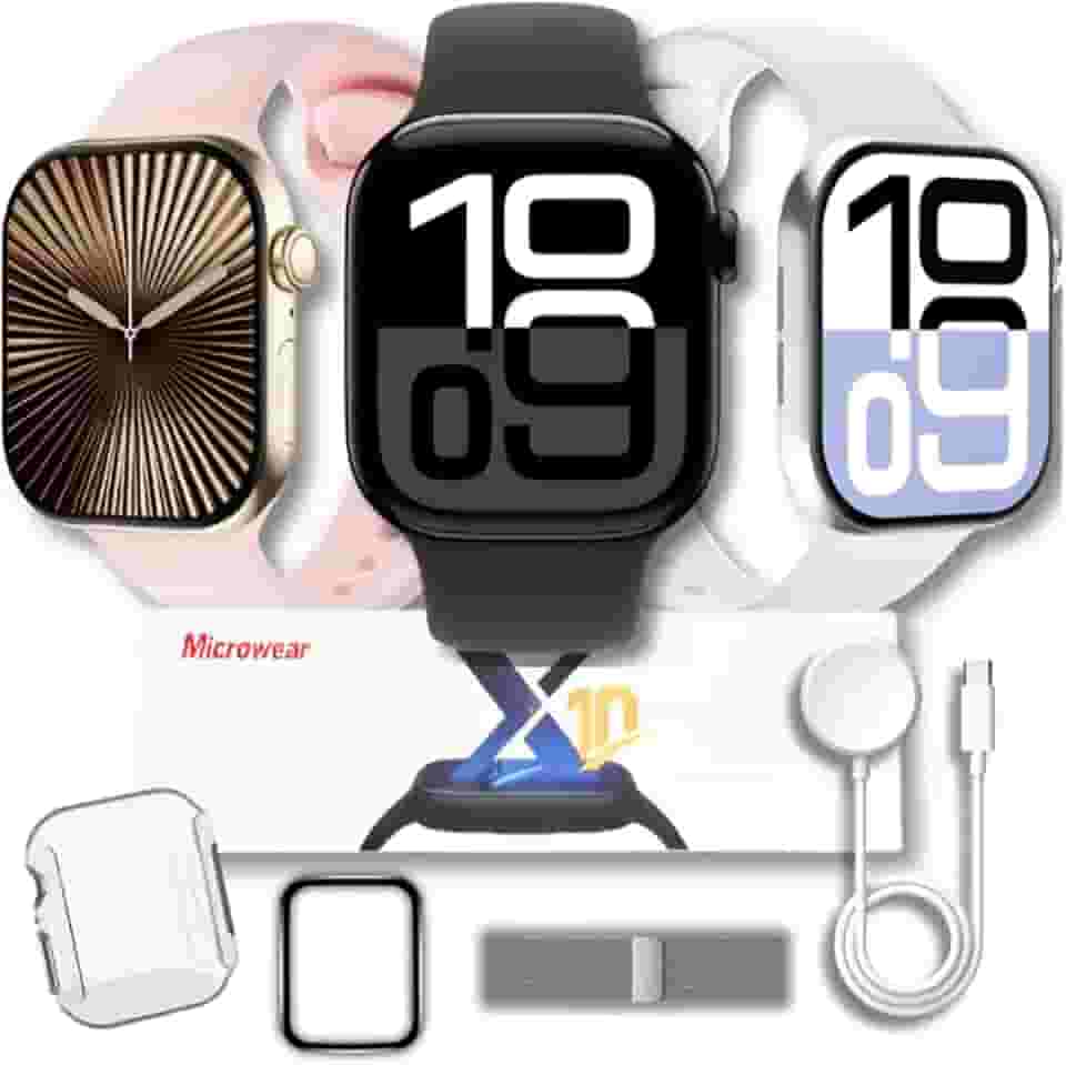 Smartwatch MICROWEAR (S10 Serie 10) Relogio Inteligente NFC Chatgpt Gps Decibéis Ip68 Original Masculino Feminino + Brindes (Branco)