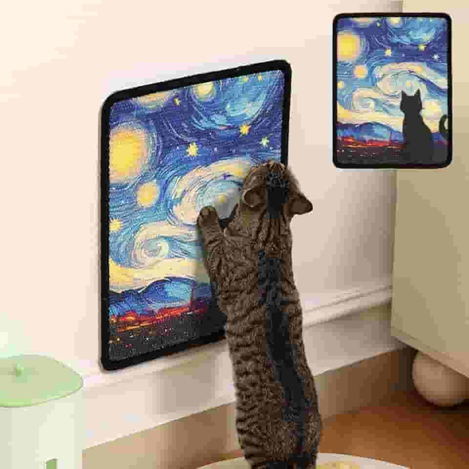 Tapete de sisal para arranhar gatos, almofada de parede para arranhões de 38 x 39 cm, acessórios para arranhadores – protetor de móveis para paredes, sofás, portas e carpete, arranhador de gato com