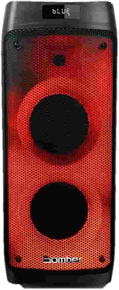 Caixa De Som Torre Bomber Beatbox 1100 LED Bluetooth + USB + SD Card + P2 Preto 2 Woofers 6" 70W RMS