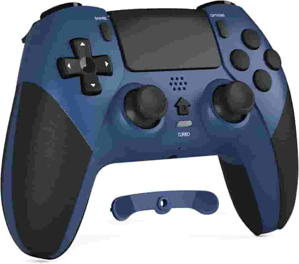 CHEREEKI Wireless Controller for P4 with 2 Mapping Buttons, 3.5mm Audio and Turbo Function, 6-Axis Motion Control, Dual Vibration, Gamepad Joystick for PS-4, Compatible with PS-4, Slim, Pro