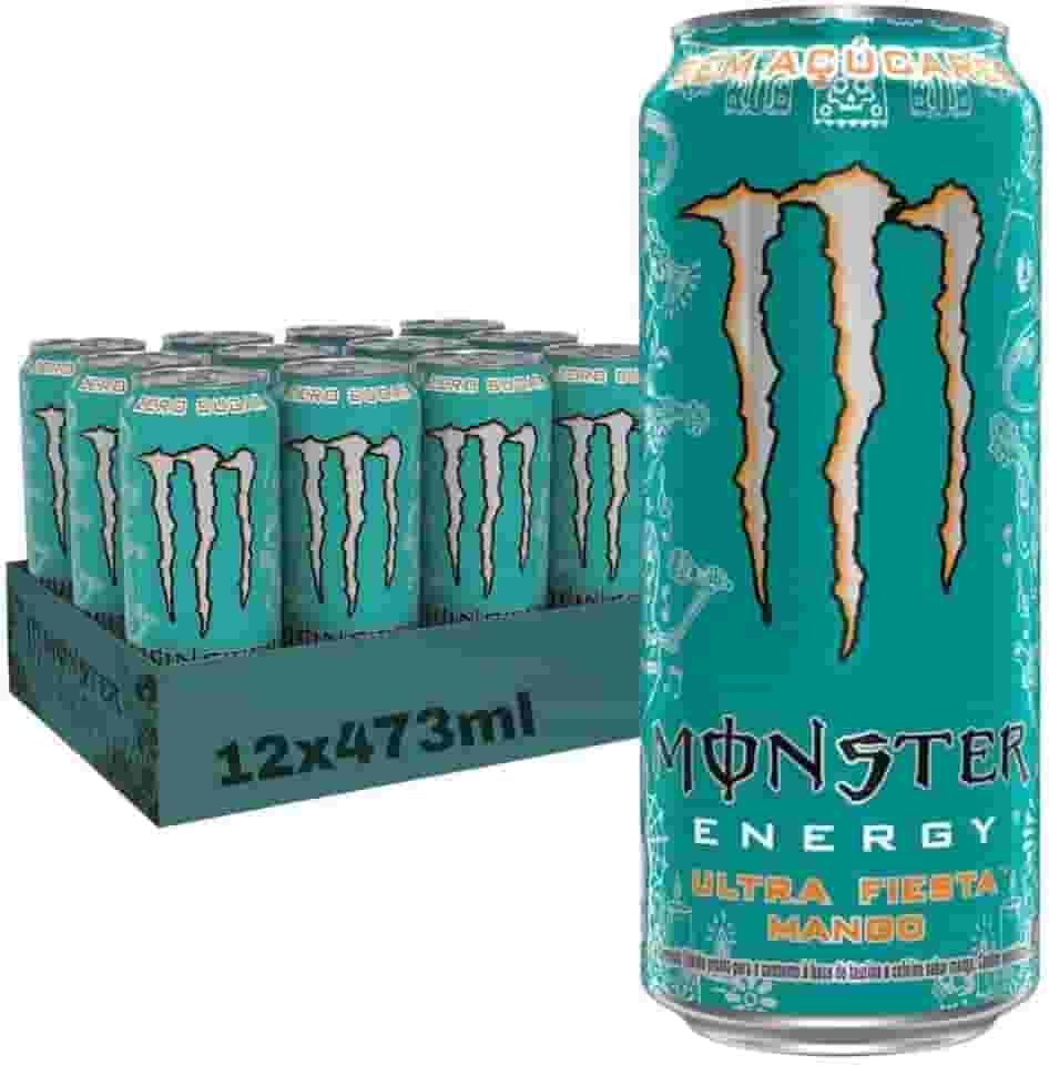 Pack de Monster Mango Loco Ultra Fiesta Zero Açúcar 473ml - Unidade 6 unidades