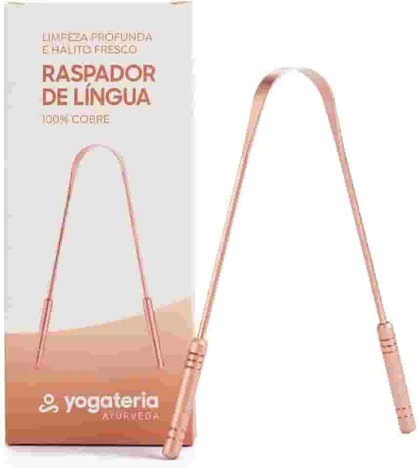 YOGATERIA Raspador Limpador 100% Cobre Puro Higienizador De Língua Ayurveda