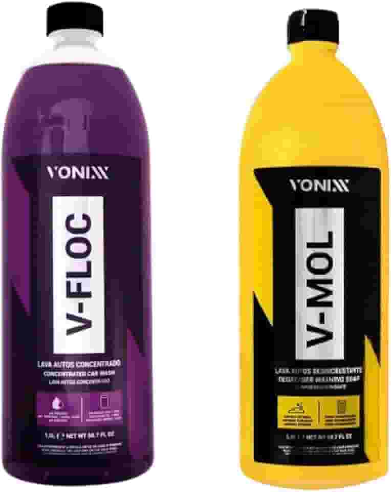 Kit Shampoo Para Lavar Carro V-mol 1,5 E V-floc Super Concentrado Vonixx 1,5L