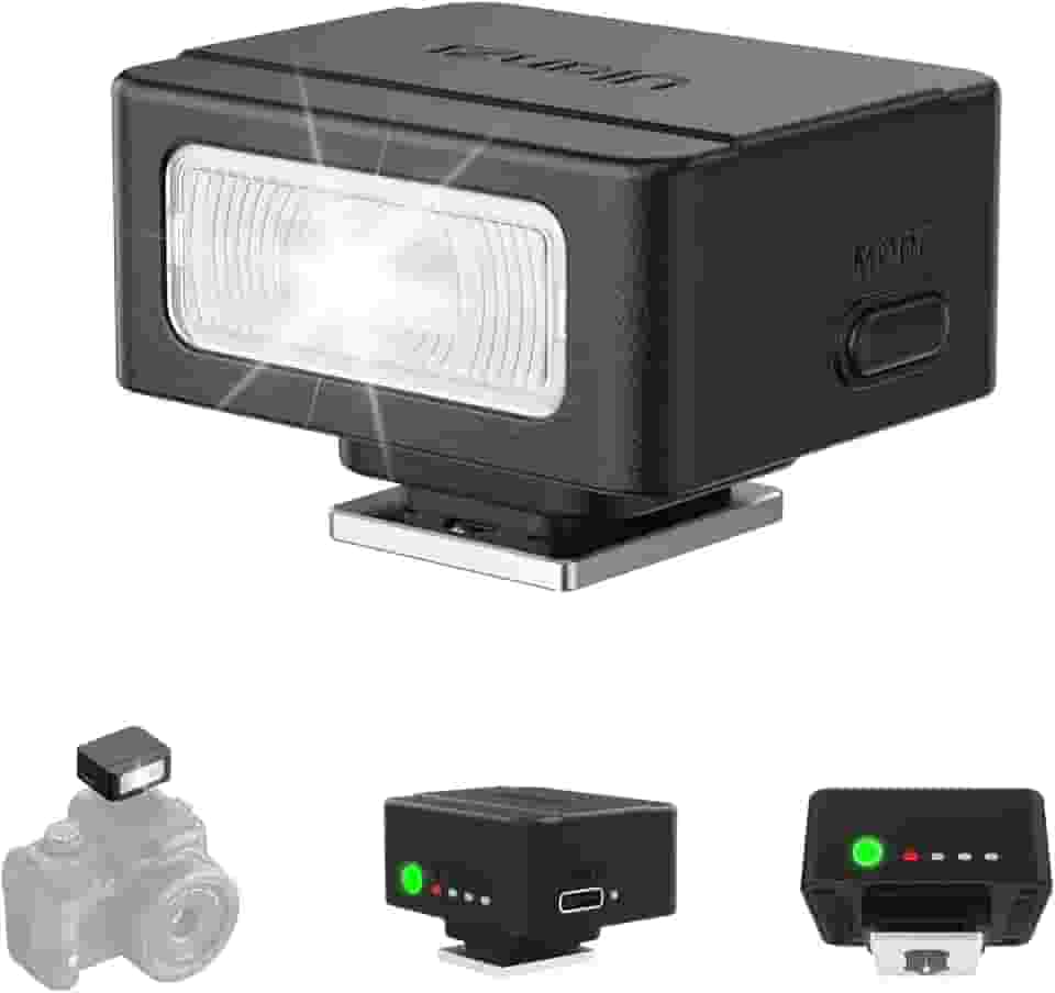 ULANZI SL01 Mini Flash Speedlite, GN8 6500K Luz de flash para câmera compatível com Sony Canon Fuji, Nikon, Panasonic, Pentax, Olympus, Leica, Camers Flash, 4 níveis de potência, mini flash NÃO é