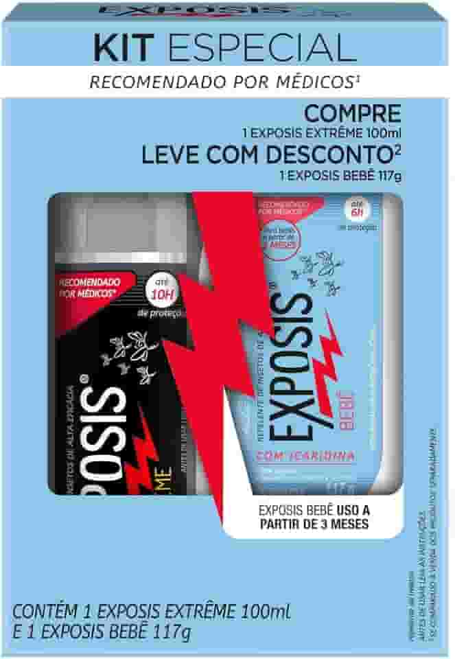 Exposis Kit Repelente Bebê Gel 117g e Extreme Spray 100ml