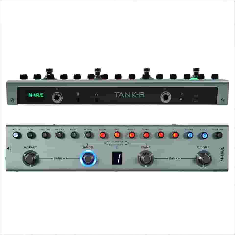 Cuvave cube baby efetor de baixo/bass,pedal de multiefeito M-VAVE Tank-B recarregável 36 predefinições 9 slots de pré-amplificador 8 slots de gabinete IR 3 efeitos de modulação/atraso/reverberação