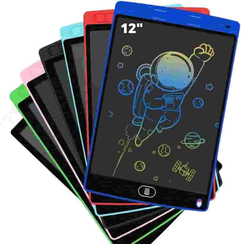 Lousa Mágica Infantil Digital Tablet Escrita Para Desenho Criança LCD 12" Cores Variadas