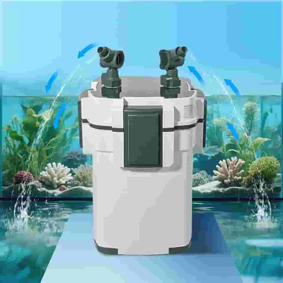 Ultra-Silencioso Filtro Canister Filtro Externo de Aquário de 3 Estágios 500L/H para Aquários e Tanques de Peixes Grandes, Adequado para Aquários de 30 a 100 Litros,110V