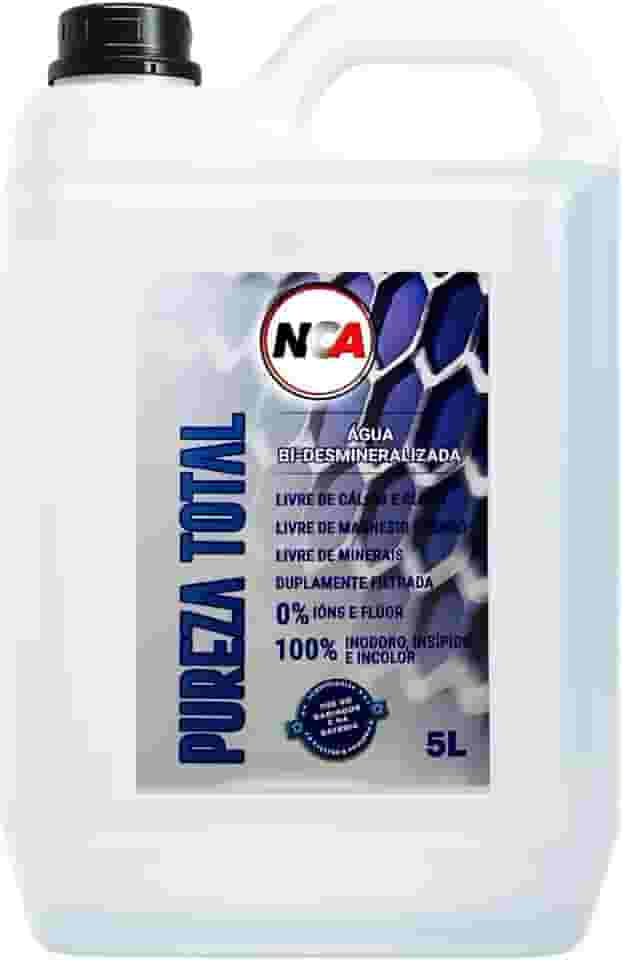 Galão 5L Água Bi-Desmineralizada NCA | Radiador e Bateria | 0% Íons Cloro Cálcio | Duplamente Filtrada | ISO 9001