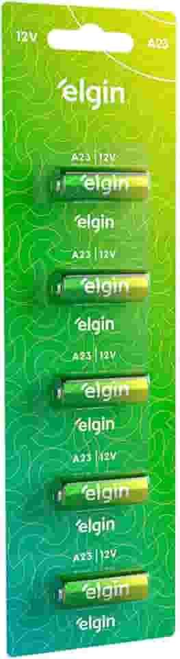 Bateria Alcalina A23 Cartela com 5 Unidades Elgin 12V Pilha