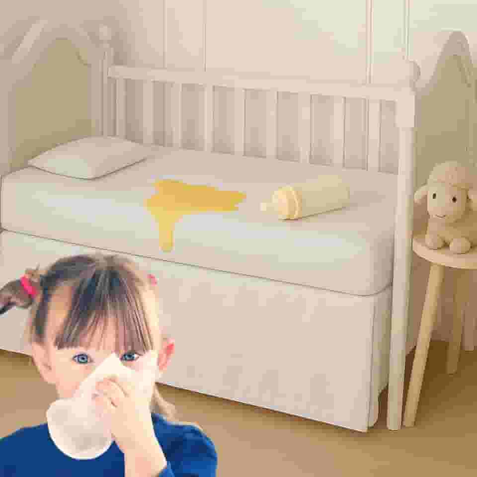 Capa Protetora de Colchão Berço Americano e Mini Cama Premium Anti Xixi Anti Ácaro Impermeável Não Esquenta Não Faz Barulho 130x70x12cm