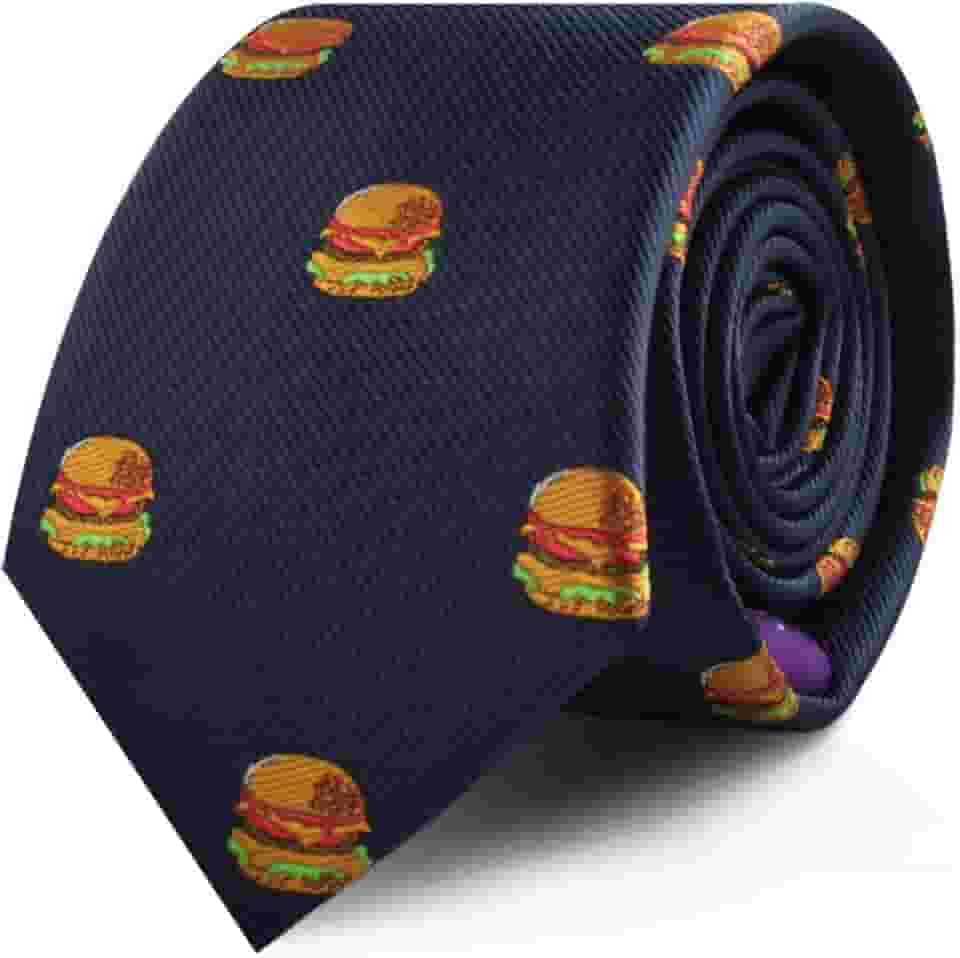 Gravatas para alimentos e bebidas | Gravatas especiais para homens | Gravatas skinny tecidas | Presente para colega de trabalho