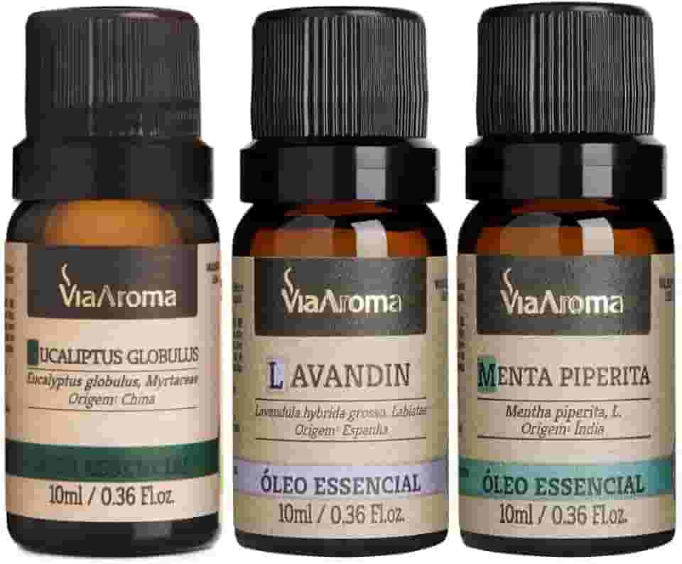 Kit Respiração 3 Óleos Essenciais Via Aroma 10ml