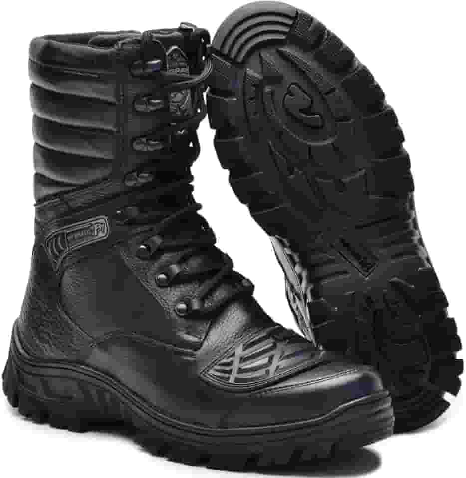Coturno Bota Tático Militar Attack Zíper Moto 5188/01 Preto c a Nº 45899 (preto, BR, Adulto, Numérico, 41)