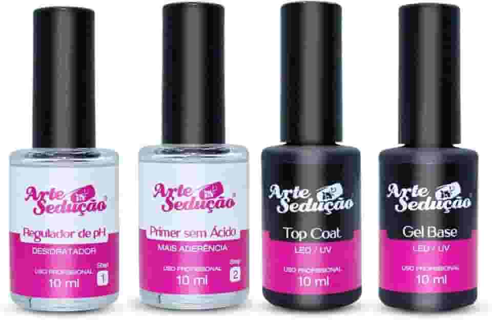 Kit Blindagem Completa Gel Base + Top Coat + Primer + Reg Ph