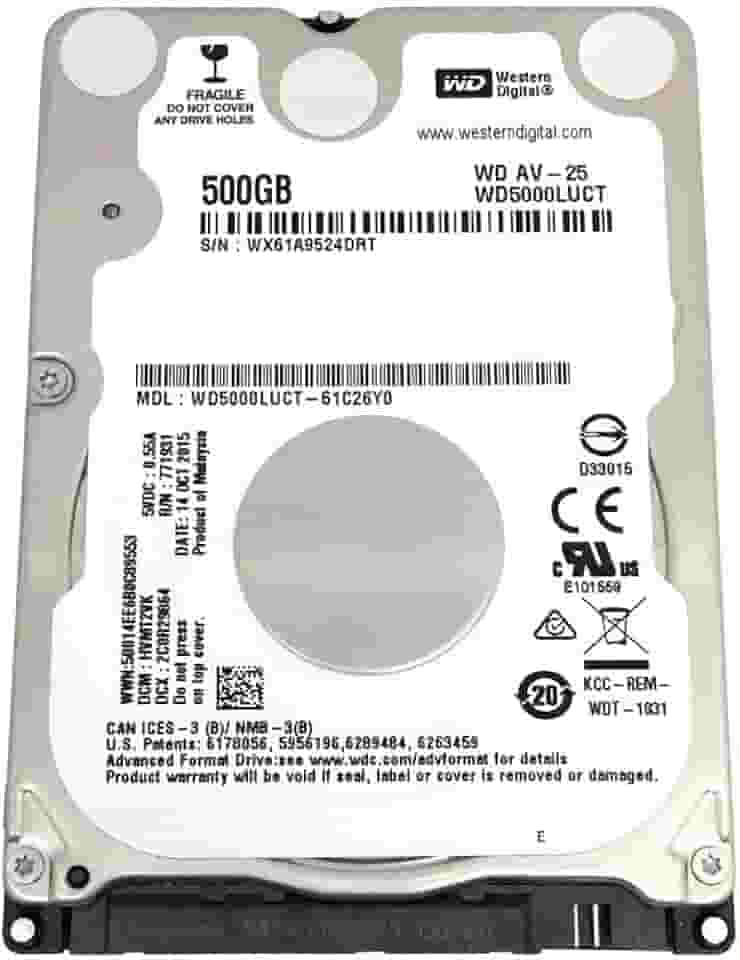 Western Digital WD5000LUCT AV 500GB 5400RPM 16MB Cache SATA 3.0Gb/s Internal 2.5 inch Hard Drive