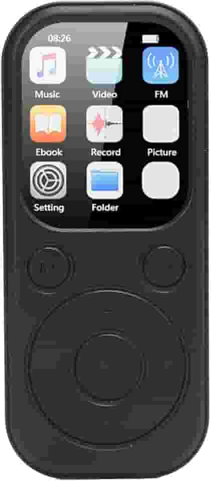 Dpofirs MP3 Player Com Bluetooth 5.4, Music Player Portátil Com Som HiFi para Corredores Esportivos, Tela de 2 Polegadas, 500mAh, Leitor (Nenhum cartão de memória pequeno)