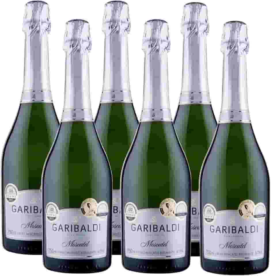 Kit 6 Espumantes Garibaldi Branco Moscatel 750 ml