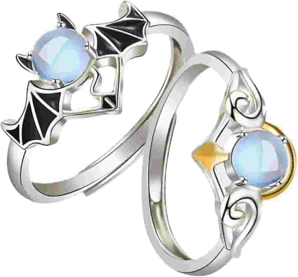 2 anéis criativos para casais, anjo e diabo, design ergonômico leve para o dia dos namorados, presente de aniversário, material durável para amantes