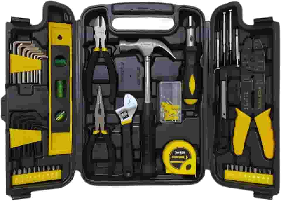 Kit de Ferramentas 126 Peças com Maleta Completa – Jogo de Ferramentas Manuais para Casa, Oficina e Reparos – Martelo, Alicate, Chaves, Bits, Trena – Portátil, Resistente e Durável