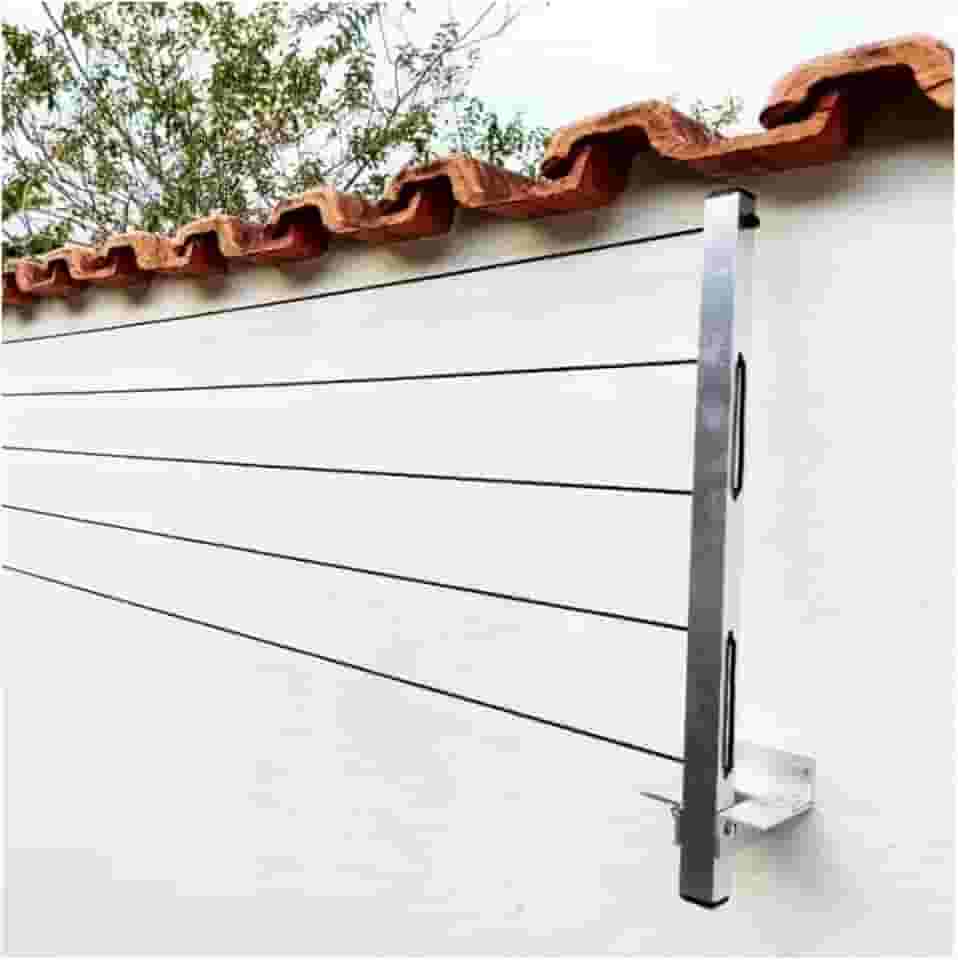 Varal de Parede Retratil Aluminio Reforçado 20 metros Cabo De Aço Com Kit Instalação (Suporta 80kg)