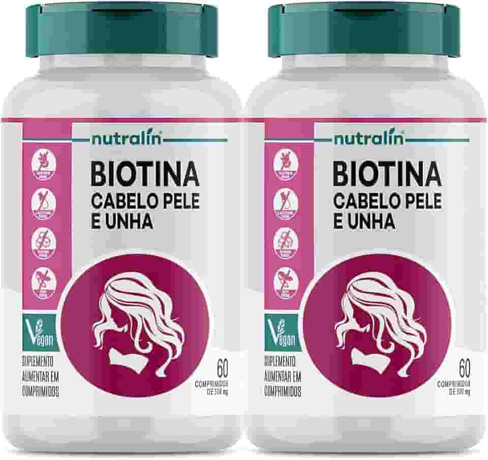 Biotina Fortalecimento Cabelos Unhas Pele 120 Caps Nutralin
