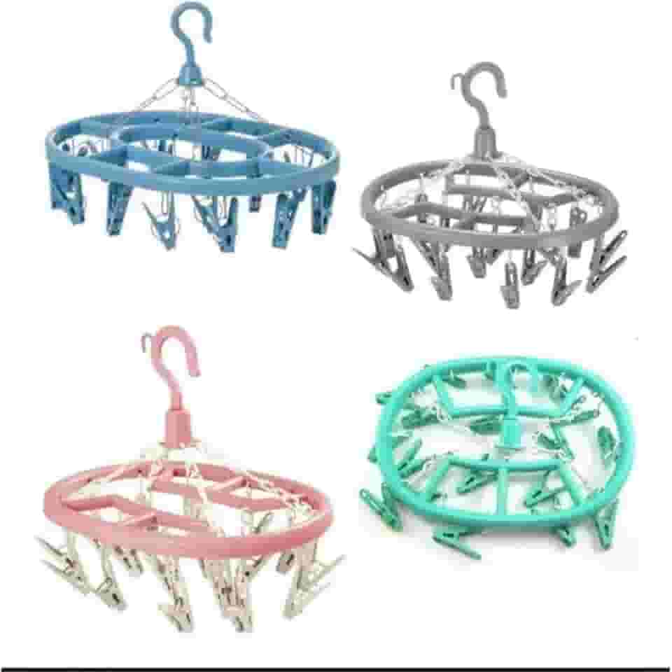 Varal Oval com 18 Prendedores ideal para Roupas Íntimas e Delicadas Cores Variadas Resistente Qualidade Premium.