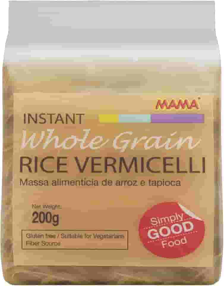 MAMA Macarrão De Arroz E Tapioca Vermicelli Grãos Integrais Pacote 200G