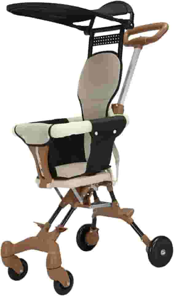 Carrinho de Bebê, Rodas Giratórias 360°, Altura Ajustável, Acessório para Camping, No Avião