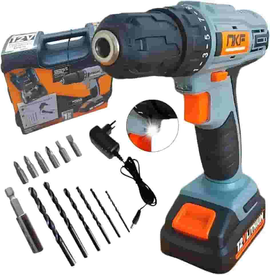 Furadeira parafusadeira sem fio de 10mm NKF FP12X + accesorios com maleta de transporte 127/220V 50Hz/60Hz
