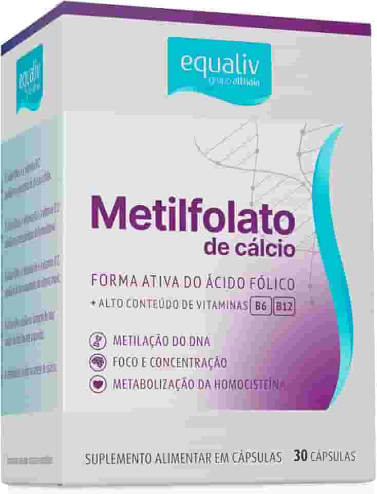 EQUALIV Metilfolato de Cálcio - Suplemento Alimentar - Vegano, Zero Açúcar, Glúten e Lactose
