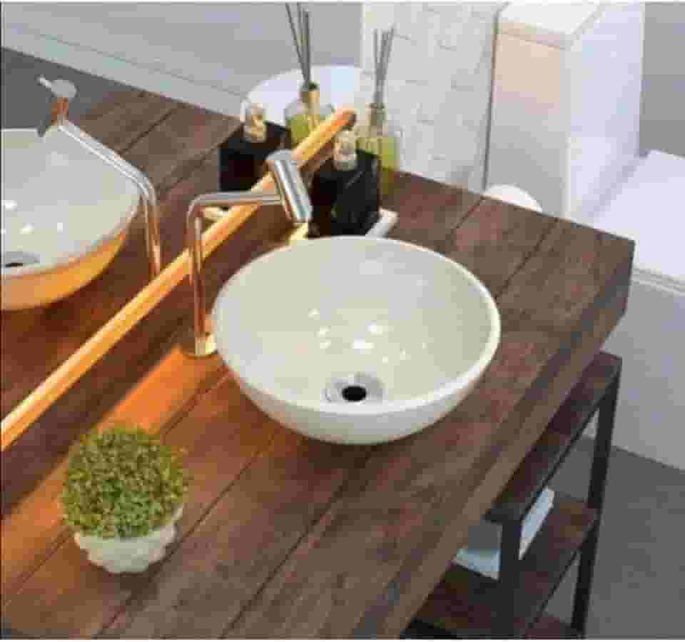 Cuba Redonda 30cm Sobrepor Lavabo Banheiro Cuba De Sobrepor Banheiro(Branco sem valvula)