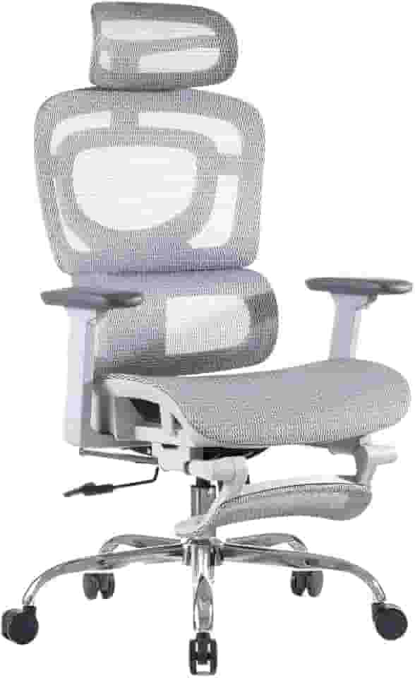 Cadeira De Escritório Ergonômica Mônaco Wt07 Luvinco Malha Respirável Com Suporte Lombar Adaptável Apoio Para Pés Retrátil Encosto Ajustável Seis Posições Suporta 200kg