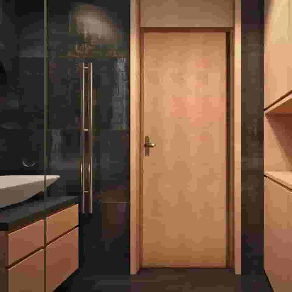 Kit Porta de Madeira 210x82cm Batente 11cm Lisa Padrão Imbuia Uniportas Madeira