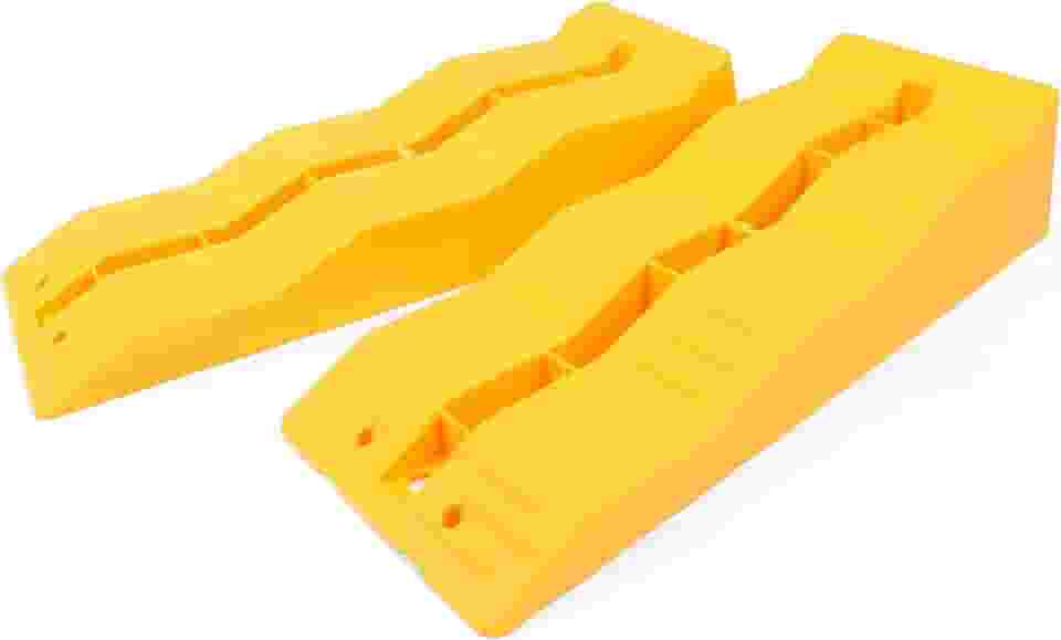 MaxxHaul 50939 Rampas de nivelamento de trailer de 3 degraus amarelo Camper & Trailer - Conjunto de 2 calços de roda