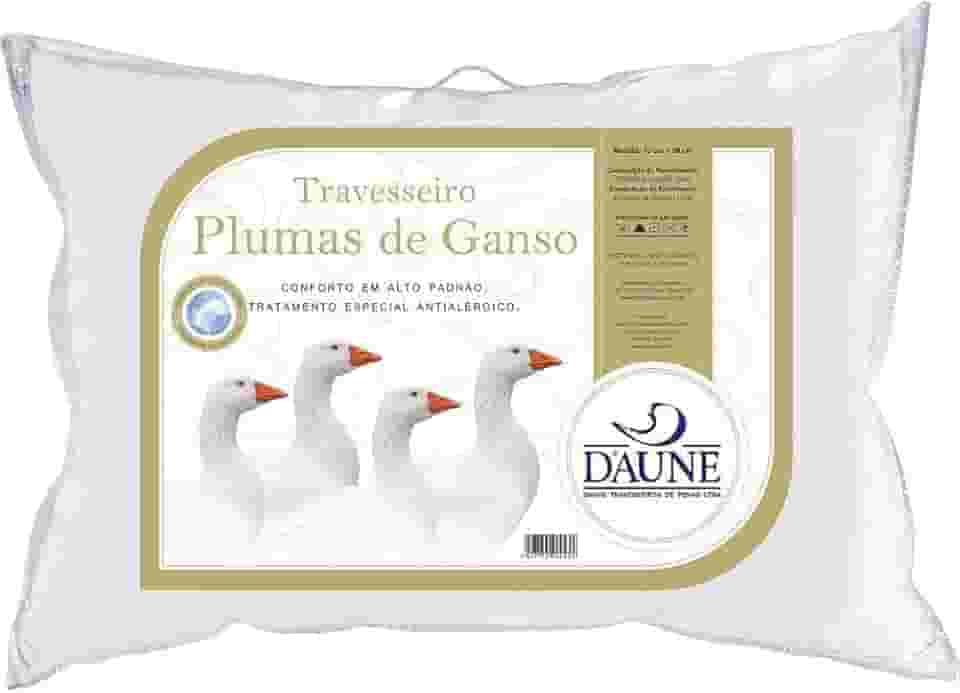 Travesseiro Daune 100% Plumas de Ganso 0.50x0.70m Branco