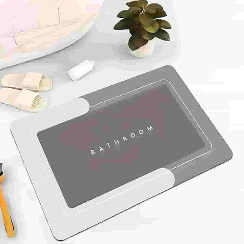 Tapete Mágico para Banheiro Rápida Absorção Antiderrapante Retangular