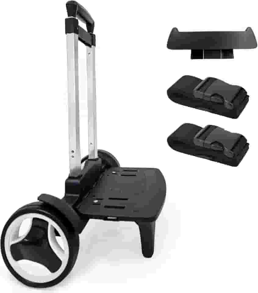 Mochila de rodinhas com rodas silenciosas para subir escadas, moldura de alumínio dobrável, alça ajustável, grande capacidade de 35 kg – serve para bolsas de viagem, bolsas de livros, compras – preto